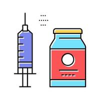 medicamentos vacuna color icono vector ilustración