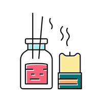 aroma therapy accessories color icon vector illustration