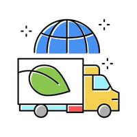 eco delivery truck color icon vector illustration