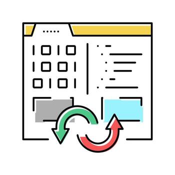 program code converter color icon vector illustration