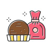 chocolate candy in spherical form color icon vector illustration