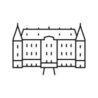 chateau casa línea icono vector ilustración