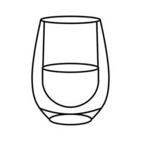Ilustración de vector de icono de línea de copa de vino de champán