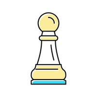 ilustración de vector de icono de color de figura de ajedrez de peón