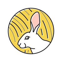 rabbit chinese horoscope animal color icon vector illustration