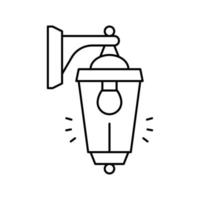 lantern lighting line icon vector illustration