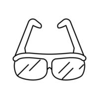 Ilustración de vector de icono de línea de gafas 3d