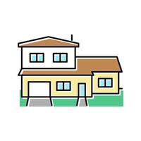 ilustración de vector de icono de color de casa de dos niveles