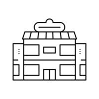 supermarket building line icon vector black illustration