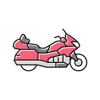 Ilustración de vector de icono de color de motocicleta touring