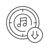 descargar música línea icono vector ilustración