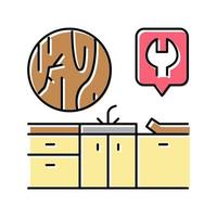 kitchen worktop repair color icon vector illustration