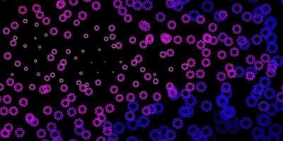 Dark purple, pink vector background with spots.
