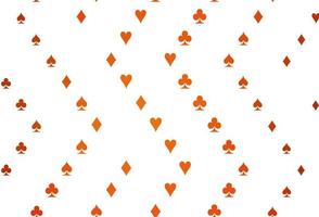 Light Orange vector pattern with symbol of cards.