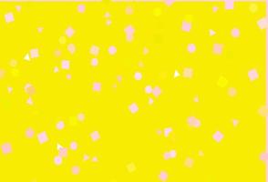 plantilla de vector rojo claro, amarillo con cristales, círculos, cuadrados.