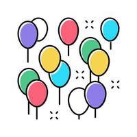 party decoration balloon color icon vector illustration