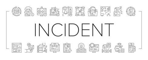 Incident Management Collection Icons Set Vector