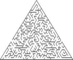 Vector template with a gray triangular 3D maze, puzzle.