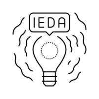 idea bombilla línea icono vector ilustración