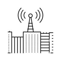 analog transmitter line icon vector illustration