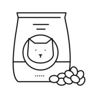 ilustración de vector de icono de línea de comida seca para gatos