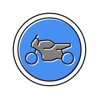 Ilustración de vector de icono de color de señal de carretera de motocicleta