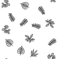 Leaf Of Tree, Bush Or Flower vector seamless pattern