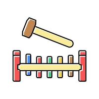 pounding bench color icon vector illustration