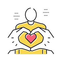 heart gesture on human body color icon vector illustration