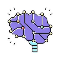 neuron knowledge brain color icon vector illustration