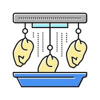 canal de pollo en fábrica lavadora color icono vector ilustración