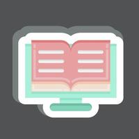 Sticker Online Reading. related to Education symbol. simple design editable. simple illustration vector