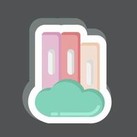 Sticker Digital Library. related to Education symbol. simple design editable. simple illustration vector
