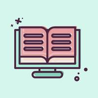 Icon Online Reading. related to Education symbol. MBE style. simple design editable. simple illustration vector