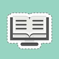 Sticker line cut Online Reading. related to Education symbol. simple design editable. simple illustration vector