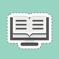 Sticker line cut Online Reading. related to Education symbol. simple design editable. simple illustration vector