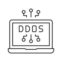 ilustración de vector de icono de línea de ataque ddos