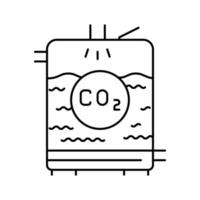 ilustración de vector de icono de línea de producción de cerveza de carbonatación