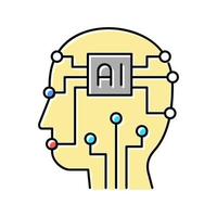 artificial intelligence technology color icon vector illustration