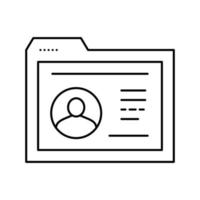 employee cv web site line icon vector illustration