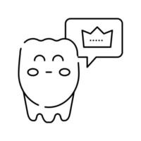 healthy tooth line icon vector illustration