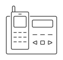 Handset icon vector. Help, Technical Support and 24 7 assistance sign in outline style. Commutator, cellphone vector