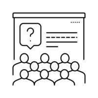 tasks for discussion on forum line icon vector illustration