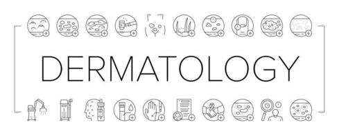 conjunto de iconos de colección de problemas dermatológicos vector