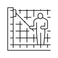 cleaning pool walls line icon vector illustration