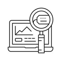 ilustración de vector de icono de línea de investigación de marketing