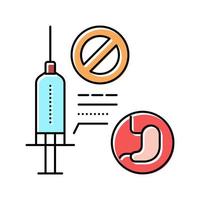 adverse reaction to anesthesia color icon vector illustration