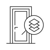 ilustración de vector de icono de línea de puerta de material de tablero de fibra de densidad media