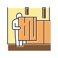 repairman carrying osb plate color icon vector illustration