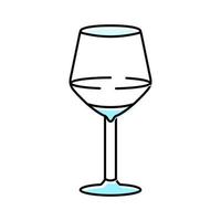 Ilustración de vector de icono de color de copa de vino transparente